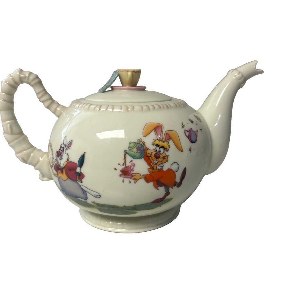 Disney Alice in Wonderland Porcelain Teapot— The Danbury Mint — 1998 Vintage